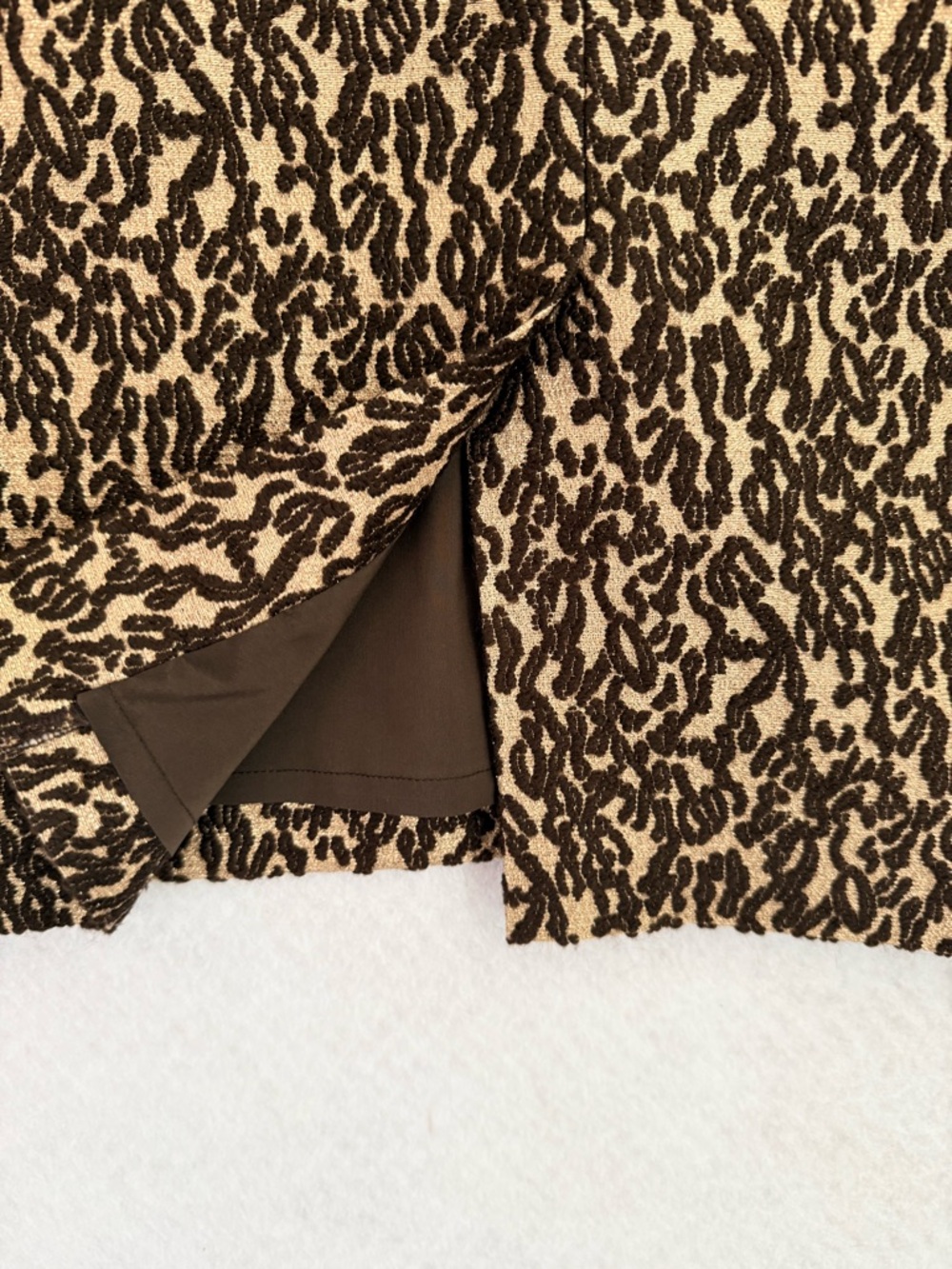 Valentino Roma Wool Silk Mohair Vintage Animal Print‎ Pencil Skirt SZ 10 Italy - Picture 4 of 14